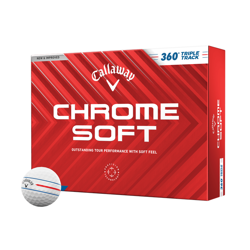 Callaway 2024 Chrome Soft 360 Golf Balls With Triple Track (1 dozen)