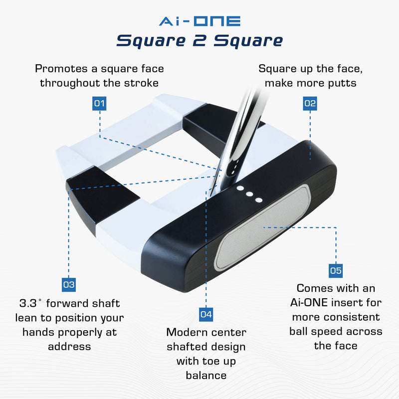 Odyssey Ai-ONE Square 2 Square Jailbird Putter (Right Hand)