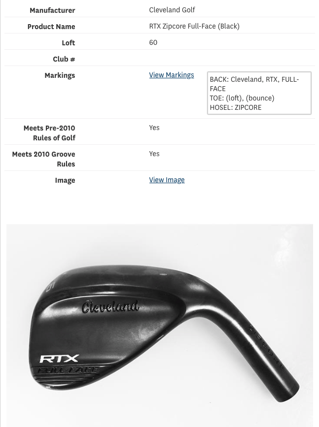 RTX Zipcore Full-Face, USGA Conforming, Golf Clubs, Wedges