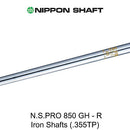 N.S Pro 850GH Iron Shafts (0.355"/Taper), Golf Shafts